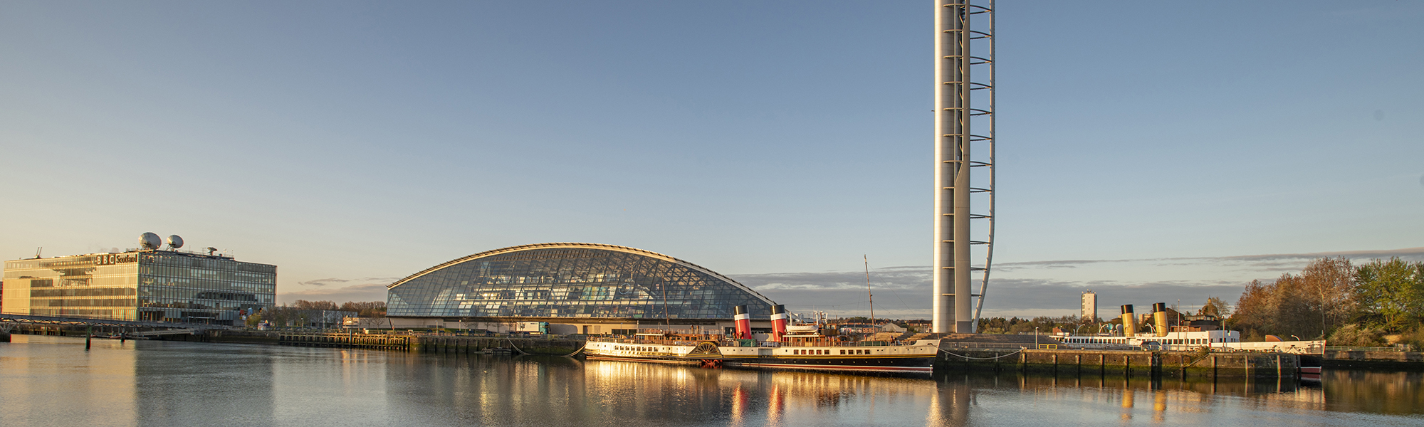 Exterior view of Glasgow Science Centre